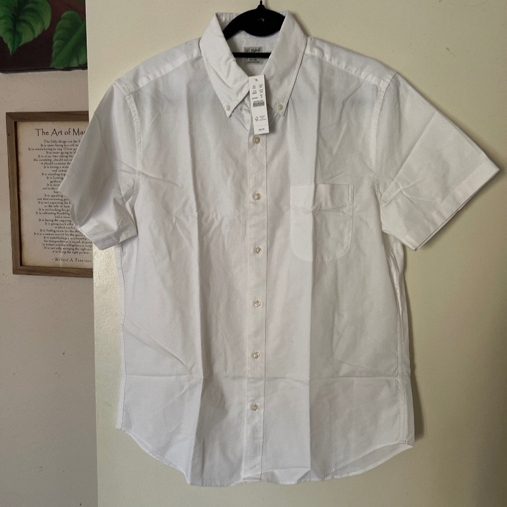 short-sleeve Broken-in organic cotton oxford shirt